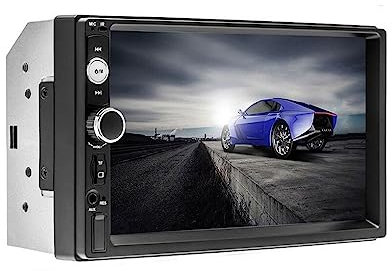 lerwliop Lettore MP5 per auto compatibile con Bluetooth Interfaccia da 7 pollici rimovibile Manopola audio Schermo touch Riproduzione video Radio per auto, 7018B