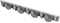 PRETYZOOM 4 Positions Broom Hanger Metal Broom Shlef Wall-mounted Storage for Home Easy Installation Grey