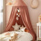 SESAMIS Baldachin Kinderzimmer, Betthimmel Babybett Kinderzimmer 4 Farben, Hängende Rund Princess Insektennetz Moskitonetz, Für Kinderzimmer und Spielzimmer Dekoration，56 * 230 * 450cm (Rot)