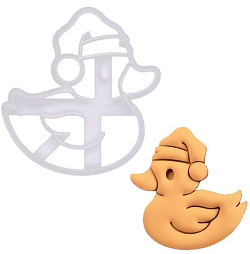 BAKERLOGY Weihnachten Ente Ausstechform - Detailliertes Keksausstecher-Design zum Backen und Basteln, ideal für Fondant, Teig, Ton