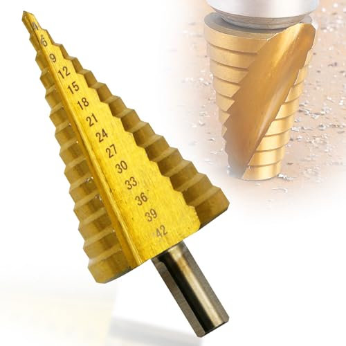 TCXWHSSM HSS Forets Etages, Professionnel Foret Etagé, HSS Foret Etage Conique Metal, Foret Etagé Fraise Conique, pour Acier au Carbone, Tôle, Panneaux Isolants, Panneaux en PVC et Bois