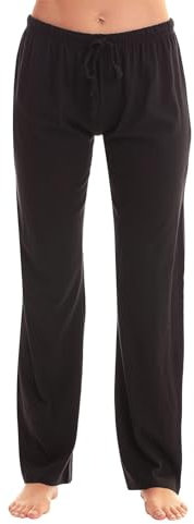 Générique Pantalon Pyjama Carreaux Femme, Bas De Pyjama Femme Chaud et Doux Pantalon De Maison Décontracté Et Confortable Pyjama Femme Hiver Automne, Noir, S