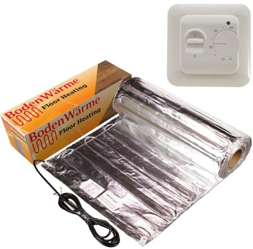 Electric Under Laminate/Wood Foil Underfloor Heating Mat Kit (Including Manual Thermostat) (1m²)