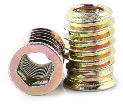 CYTGOUPER 20 Piezas Tuercas Atornillables M8 x 20 mm, Tuercas Remachables de Acero al Carbono Galvanizadas, Vasos Atornillables con Cabeza Hexagonal para Madera, Tuercas (M8*20mm)