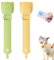 Cat Treat Spoon Squeeze, Cat Squeeze Treat Spoon, Cat Treat Squeeze Spoon Dispenser, Cat Strip Feeder, for Cat Liquid Snack Lickable Cat Feeding, Cat Sliding Dispense (Green + Yellow)