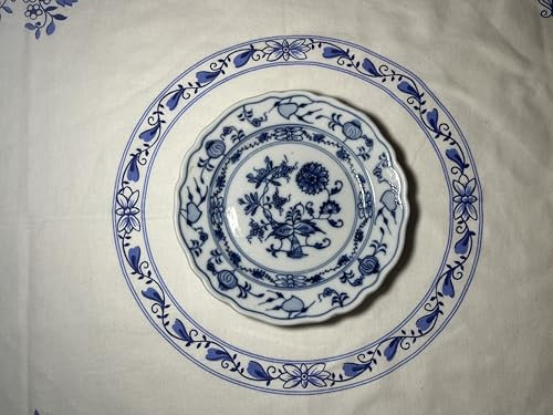 Generisch ein jahrhundertealter Zwiebelmuster Ernst Teichert Porzellan kleiner Teller, Blau, Durchmesser 16 cm. Made in Meißen