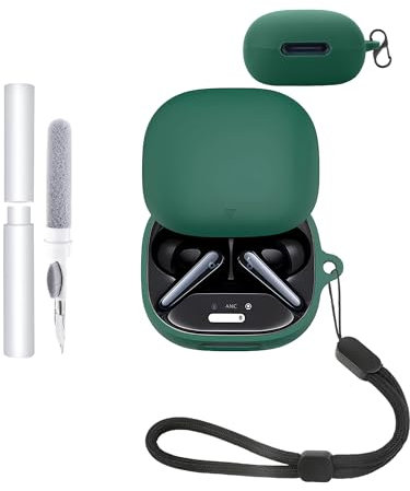 Silikon-Schutzhülle für Soundcore Liberty 4 Pro Earbuds – langlebige und umweltfreundliche Bluetooth-Kopfhörerabdeckung mit präzisen Löchern – stoßfest, angenehme Haptik – Grün