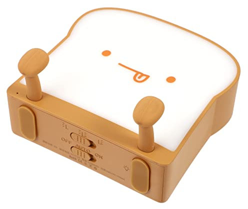 Artibetter Cute Toast Shaped Dimmable Night Light Adjustable Patting Light with Phone Holder Usb Rechargeable for Bedroom and Children