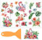 OLYCRAFT 3 Stück/Set Flamingo Transferfolien Zum Aufreiben Für Möbel Und Kunsthandwerk 15x30cm Tropische Blumen Möbelaufkleber Transferaufkleber Zum Aufreiben Mit 1 Teiligem Schaber Für Holzmöbel