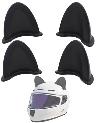 4 Stück Motorradhelm Dekoration Katzenohren Schwarze Katzenohren Selbstklebend Niedliches Helmzubehör Skihelm Dekoration Katzenohren Aufkleber Passend Für Helmlichter