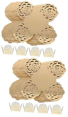 HOLIDYOYO 200pezzi Vassoi Per Cioccolatini Con Fiori Di Carta Rosa Confezione Elegante Per Matrimoni e Feste Per Regalare Dolci e Decorazioni Design Elegante e Pratico