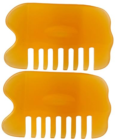 PLAFOPE Gua Sha Schabkamm Jade Kamm für Massage 2 Stück aus Bienenwachs Mehrzweck Kamm zur Kopfhautpflege und Entspannung