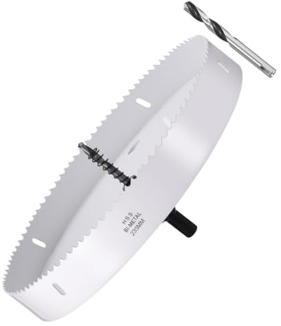 METALLIXITY Bi-Metal Hole Saw 9-1/4 235mm W/ 2 Drill Bits White | M42 HSS Circular Head Hole Cutter for Stainless Steel Hard Steel Sheet