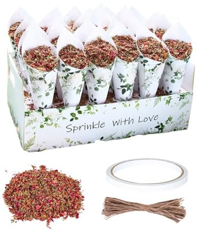 Eterspr 30 conos de confeti para boda, agujeros para confeti, para confeti, pétalos de caramelo, chocolate, flores dispersas