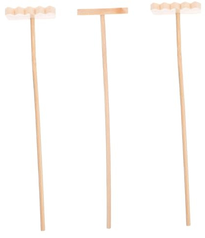 ROMISBABA 3 Pièces Lot de Mini Râteaux de Jardin pour Bac à Sable Outils de Jardin Zen Bambou Stylos à Dessin pour Relaxation et Décoration de Table