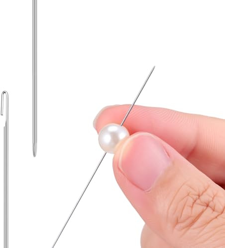 Generico Set 10 Aghi per Perline in Acciaio 05 MM Strumento Fai da Te per Infilare Perline e Creazione Gioielli per Hobby e Artigianato Manuale