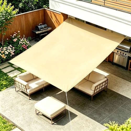 Toldo Vela Rectangular 1.2X3M Toldos Exterior Terraza, Lona Sombra Exterior Impermeable a Prueba de Viento protección UV para Patio,Jardín, Exteriores, Terraza - Amarillo Arena