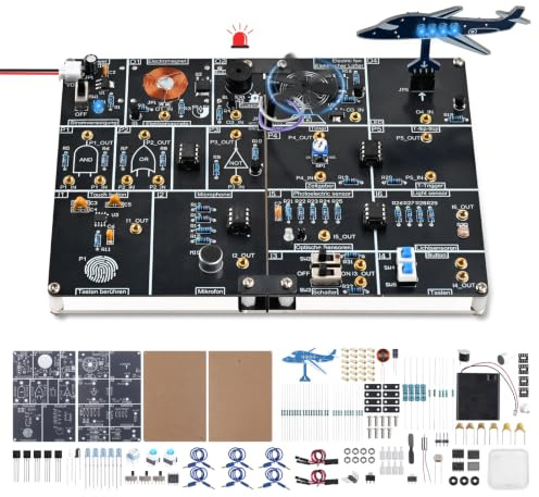 Lumenrix DIY Electronics Learning Board Soldering Project Kit, Circuit Experiment Module with Touch, Sound, Light & IR Sensors, Logic Gates, Timer & Flip-Flop Circuits for Student Makers & Hobbyists
