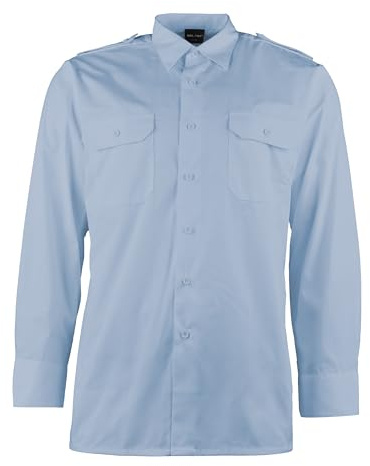 Mil-Tec Diensthemd 1/1 Arm T/C • Klassisches Uniformhemd für Behörden, Security & Vereine • Robustes Twill-Gewebe • Schultersystem mit abnehmbaren Klappen