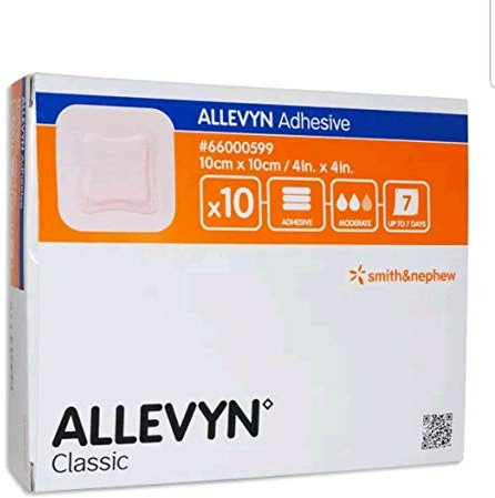 Allevyn Classic selbstklebende Wundauflage, 10 cm x 10 cm, 10 Stück