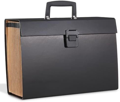 ASAB Folder Organiser Large Capacity Expanding File Folder with 19 Pockets Waterproof Document Organiser Portable Paperwork Organiser Filing Folder for File Storage Home Office School (Black)