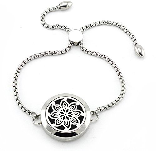 JOYMIAO ätherisches Öl Diffusor Medaillon Armband Männer Frauen Glück Blume hohlen hochwertigen einstellbar Aromatherapie Insektenschutz Armband …