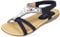 Jo & Joe Ladies Faux Leather Peep Open Toe Sling Back T-Bar Dimante Flat Flip Flop Sandals Size 3-8 (UK 5, Navy)