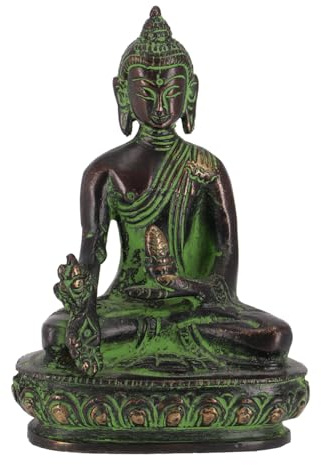 GURU SHOP Buddha Statue aus Messing Medizin Buddha 11 cm - Modell 16