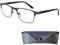 Metall Anti Blaulicht Brille Lesebrille mit rechteckigen Gläsern, Gratis Etui, Edelstahl Rahmen (Graphit), Eckige Blaulichtfilter Brille Herren und Damen +2.0 Dioptrien