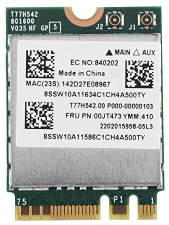 Annadue Carte WiFi, Carte réseau Double Bande 433 Mpbs, Carte WiFi sans Fil BCM943162ZP NGFF M2, 802.11AC pour , Convient à Plusieurs modèles d'ordinateurs Portables et de