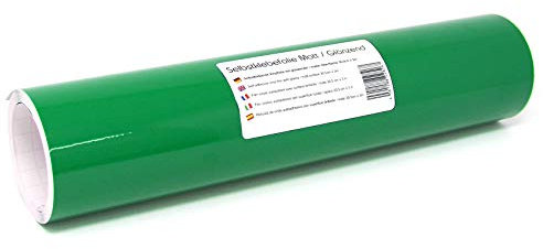 Finest Folia 3m x 31cm Plotterfolie 105 Farben Matt/Glänzend Selbstklebend Bastelfolie zum Plotten Möbelfolie (061 Grün, Matt)