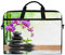 Laptop Bag Stone Orchid Japanese Zen Computer Case 14-14.5 in Protective Bag Travel Briefcase with Shoulder Strap for Men Women Boy Girls