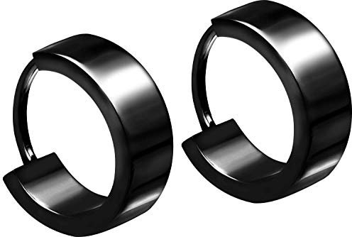 FILANGO Titan Ohrclicker Kreolen Ohrringe Schwarz 2,5 mm