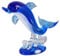 HEALLILY Glasdelfin-Figuren, Tierskulptur, Briefbeschwerer, blaues Glas, geblasenes Meer, Tierfigur, Tischdekoration, dekoratives Schaustück, Tafelaufsatz