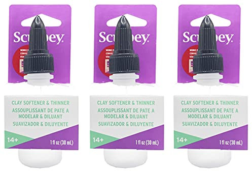 Sculpey Clay Polyform Softener and Thinner 1-Ounce (3 Pack) with Twist Cap for Precise Flow Control for Clay