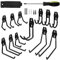 Faankiton 12 Stück Wandhaken Garage, Schwerlast Garage Haken, Doppelhaken Garage, Garage Storage Hooks zur Organisation (Schwarz, mit Riemen und Schraubendreher)