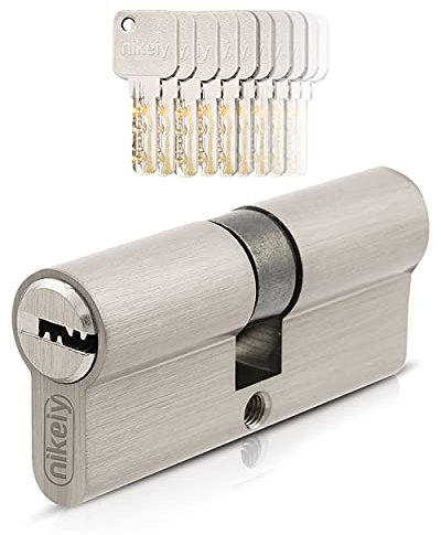 GERCAR Pro 1x Schließzylinder 35/35 Set 1 Profilzylinder inkl. 5 Schlüssel - 70 mm Türschloss Zylinderschloss 1er Zylinder - Länge: 70mm, A:35 B:35 - Messing matt massiv