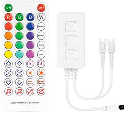 BTF-LIGHTING WS2812B WS2811 RGB IR Fernbedienung SP611E Doppelausgang Bluetooth LED Controller Musik Sync DIY Timer mit IOS und Android APP Steuerung für 3PIN Adressierbarer LED-Streifen Pixels Light