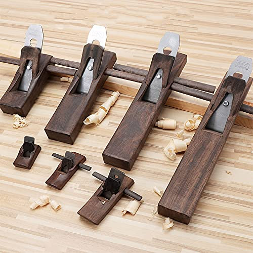 Ebenholz Handhobel für die Holzbearbeitung Kante Holzbearbeitungswerkzeug Tischler Künstlerisches Geschenk Mini DIY Tragbares Holzwerkzeug, 7-teiliges Set