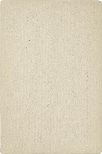 -LUXOR- living Wollteppich, Webteppich, Teppich Läufer aus 100% Schurwolle, Flachgewebe, Teppich aus Wolle für Wohnzimmer, Essezimmer, Schlafzimmer, Farbe:Creme, Größe:50 x 80 cm