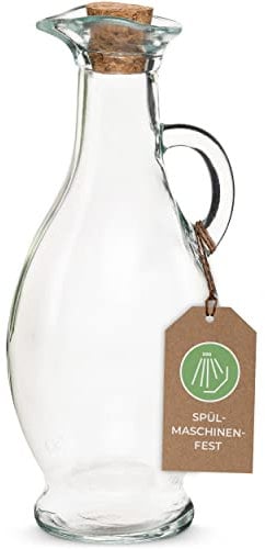 Glaskaraffe für Massageöl-Wärmer von MASSAGE-EXPERT, Ölflasche mit Korken, luftdichter Kork-Verschluss, spülmaschinenfest, bruchfest