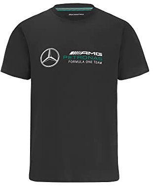 MERCEDES AMG PETRONAS Formula One Team - Offizielle Formel 1 Merchandise Kollektion - Großes Logo-T-Shirt - Schwarz - Herren - XL