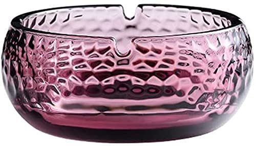 YANAIL Glas-Aschenbecher, großer Kaliber-Aschenbecher, für drinnen oder draußen, Heimbüro, Größe 11,7 x 5,3 cm, Rot