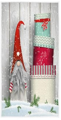Nisser Norwegen Wichtel Handtücher Winter Skandinavisch Schnee Dekor Küchengeschirrtuch Qualität Premium Badezimmer Waschlappen 76,2 x 38,1 cm für Strand, Hotel, Spa, Fitnessstudio, Sport, Yoga, Zuhau