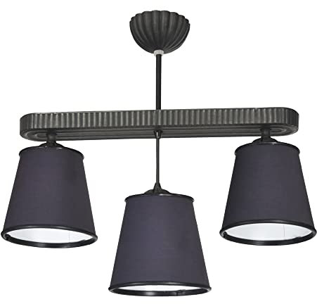 lux.pro Hängeleuchte Ruislip Pendelleuchte Deckenlampe aus Metall und Textil Hängelampe für Wohnzimmer, Esszimmer 3-flammig E27 Anthrazit