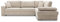 Ecksofa FESTINA 290/230 mit schlaffunktion und Bettkasten - L-förmig - Stoff Cordstoff - Eckcouch mit dekorativen Kissen (RECHTS, POSO 100 Beige)