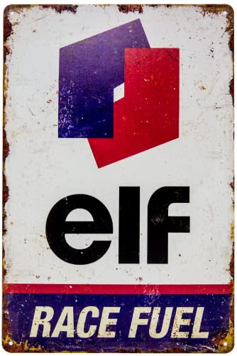 Plaque en tôle rétro 30 x 20 cm – stations-service, rallye, voiture, sport automobile – Convient pour les fans et collectionneurs ELF Racing Team