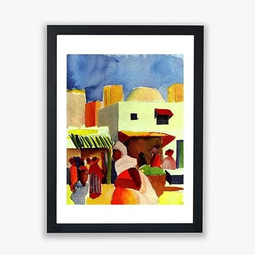 August Macke - Market in Algiers - Wall Poster - Home Décor Art - Giclee Print - Print Only - Small