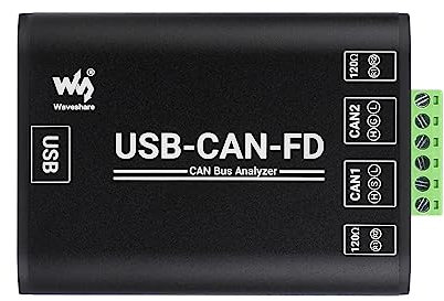 Waveshare Industrial Grade CAN/CAN FD Bus Data Analyzer, USB to CAN FD Adapter, CAN/CAN FD Bus Communication Interface Card, Compatible with Windows XP/7/8/10/11