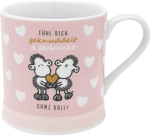 Sheepworld Tasse Motiv Knuddel | Kaffeetasse, Porzellan, Tasse mit Spruch, 40 cl, in Geschenkbanderole | Geschenk Paare, Liebe, Valentinstag | 48564